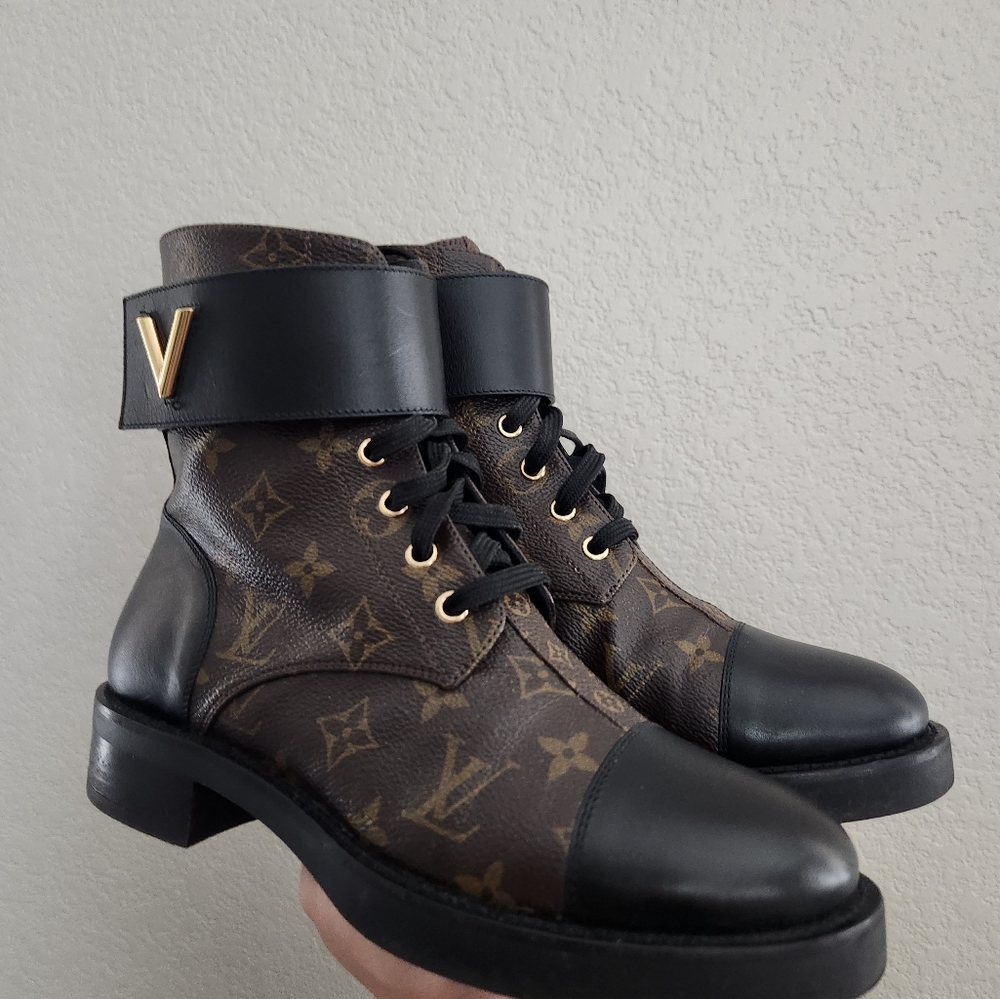 Authentic Louis Vuitton Monogram Combat Boots, Si… - image 2
